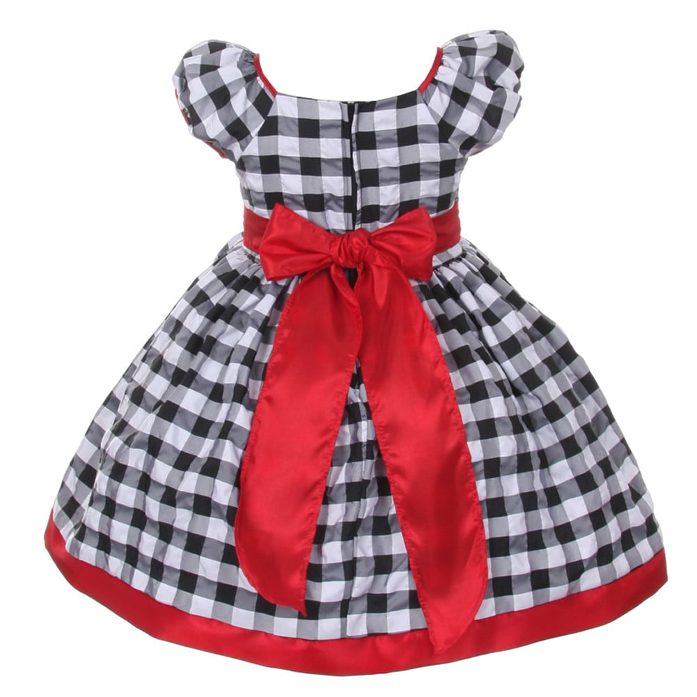 girls black and white checkered dress