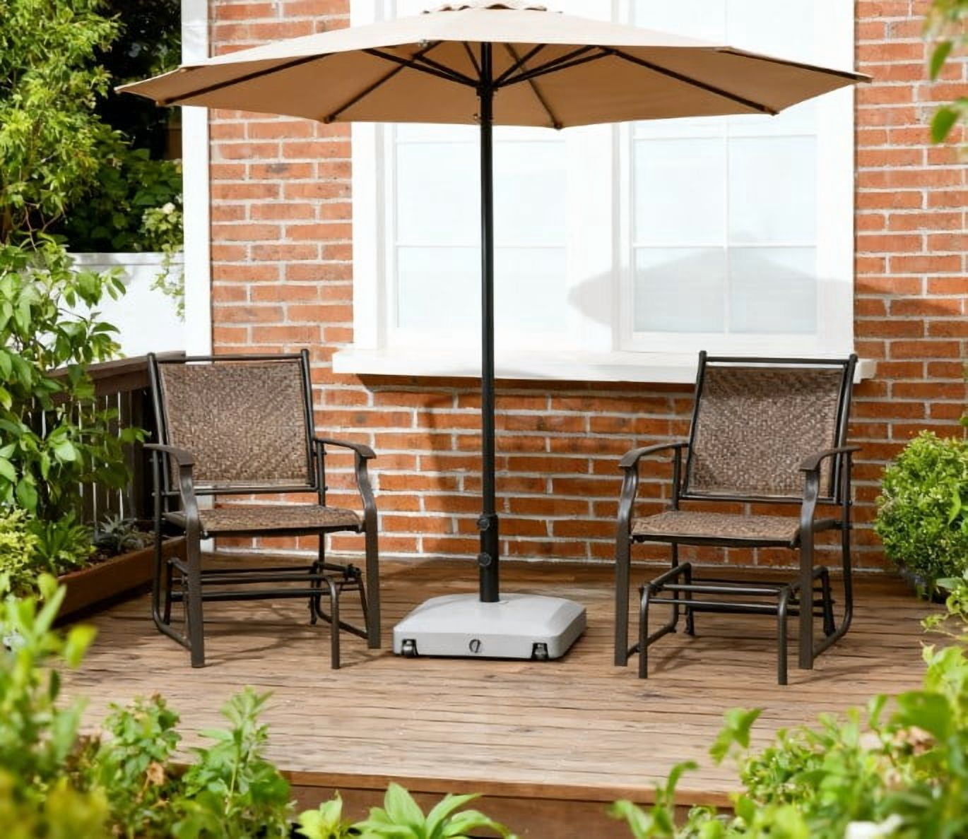 9.9 lb. Metal Square Square Patio Umbrella Base in Gray Umbrella Stand Holder w/4 Wheels for Garden, Backyard, Poolside