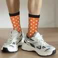 thumbnail image 6 of Hirioo Orange And White Polka Dot Pattern Adult Middle Tube Socks Breathable Sock Non-Pilling,Contrasting Color Design, 6 of 6