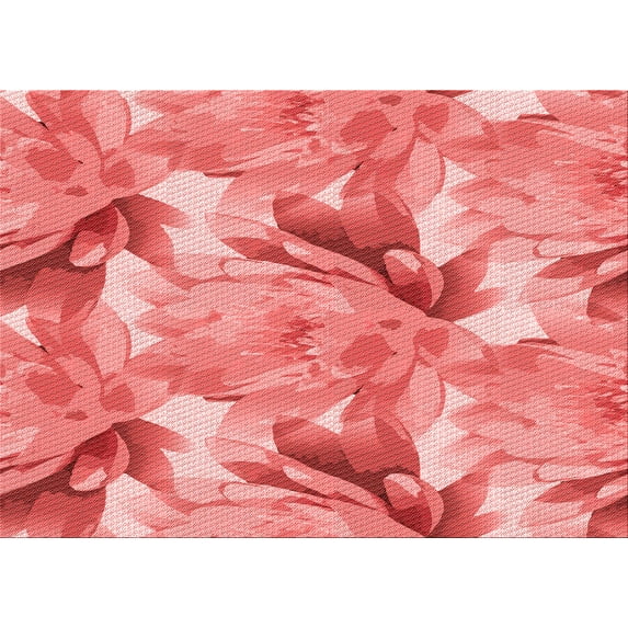 Ahgly Company Indoor Rectangle Patterned Light Coral Pink Area Rugs, 7' x 10'