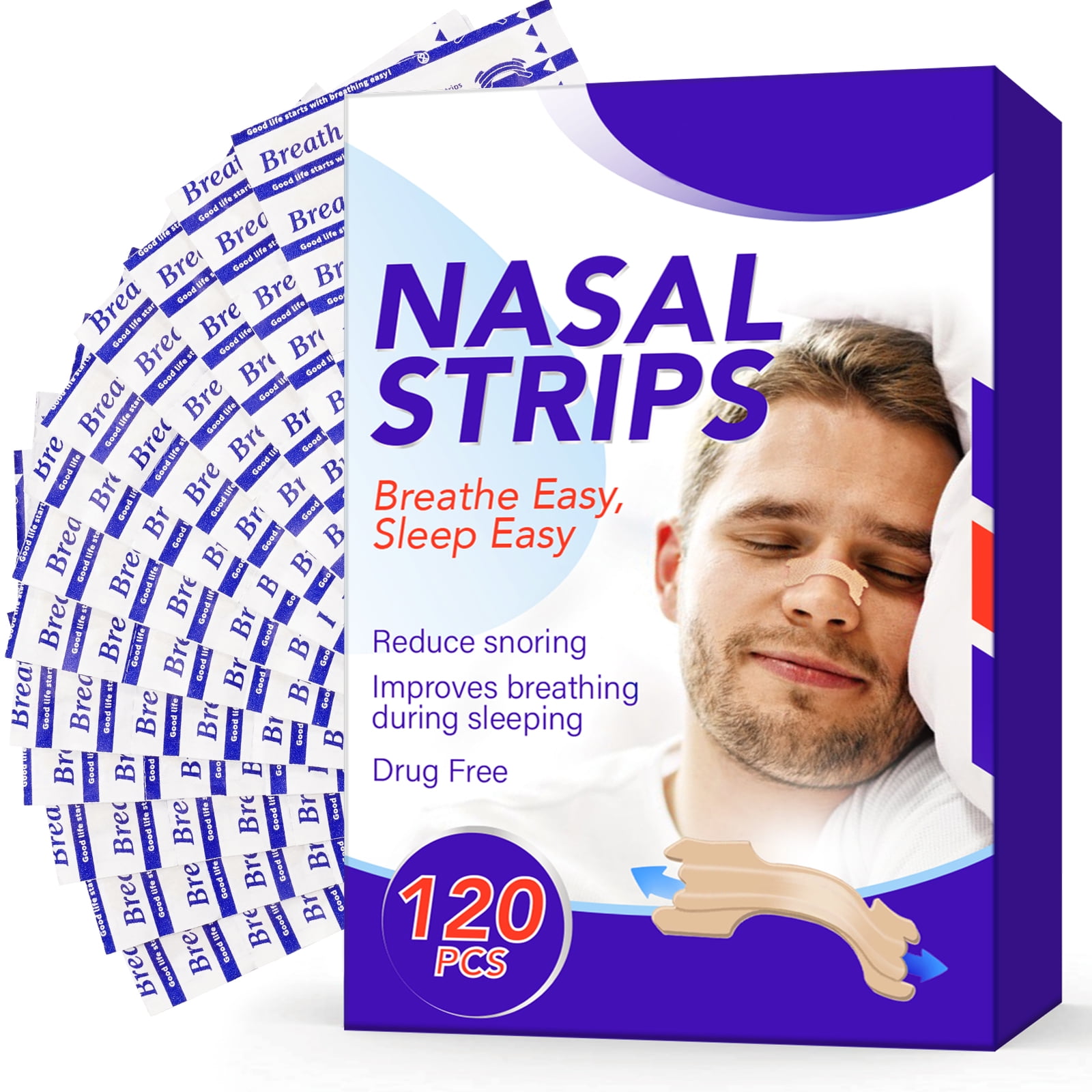 Sefudun 120 PCS Nasal Strips for Nose Breathing Aid, Nasal Congestion