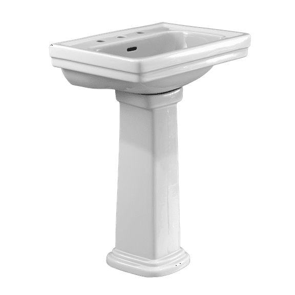 TOTO® Promenade® 24" x 19-1/4" Rectangular Pedestal Bathroom Sink for 8 inch Center Faucets, Cotton White - LPT532.8N#01