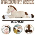 thumbnail image 3 of Homesteed Large Plush Horse Toy 33 Inch Rideable Stuffed Animal Soft Hugging Pillow with Reins for Kids Birthday Baby Shower Gift Brown, 3 of 7