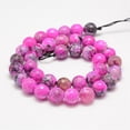 thumbnail image 2 of Faceted Natural Fire Agate Beads Strands Round Dyed Heated Hot Pink 10mm Hole: 1.5mm 38pcs/strand 14 inch(35.6cm), 2 of 3