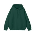 thumbnail image 2 of BiZtdJrK Hoodies for Men Y2K Solid Color Pullover Hoodie Dropped Shoulder Sweatshirts Long Sleeve Fleece Hooded Pullover with Kangaroo Pocket, Army Green, XXXXL, 2 of 3