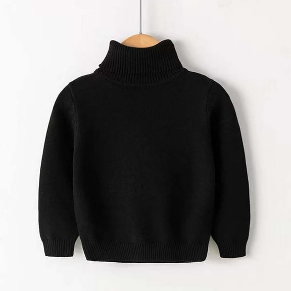 Piuwrlz Girls Winter Knitted Sweaters Teen Sweatershirt High Neck Pullover Sweater Black Size 14 Years