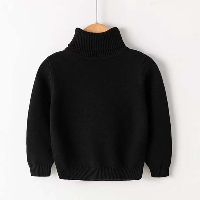 Cowsor Toddler Baby Boys Girls Knit Sweaters Turtleneck High Collar Fall Winter Soft Warm Sweater Pullover Tops