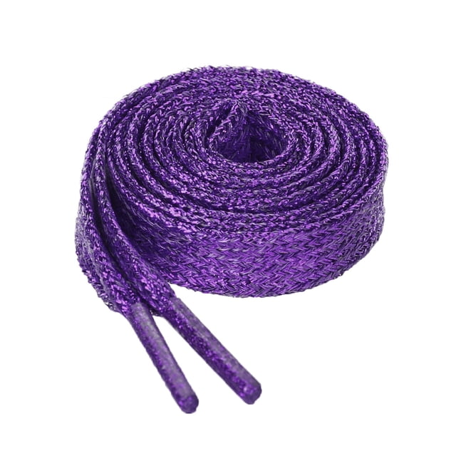 Cordones De Zapatos Brillo Metálico Brillante Cuerdas Planas Con Purpurina Para Zapatillas Púrpura Claro 120cm/47.24