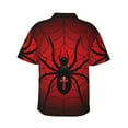 thumbnail image 3 of Balery Spider on the Web Print Men's Hawaiian Shirts Short Sleeve Beach Shirt Relaxed Fit Vacation Button Down Shirts-XX-Large, 3 of 9