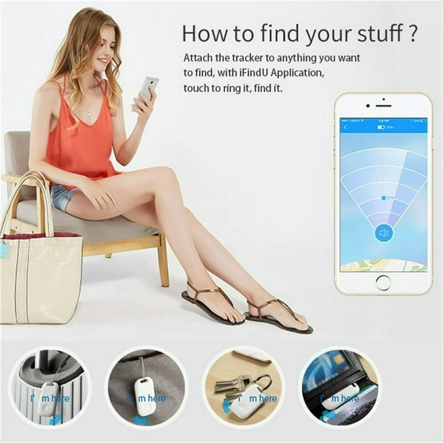 Tuya Mini Anti Lost Tracker Keychain Alarm Smart Wireless Bluetooth-compatible Location Tracker Tag 2-way Search Key Finder