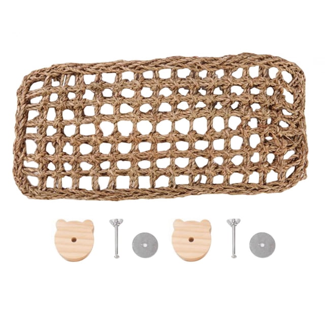 Juguete de escalada, columpio, jaula de red tejida, juguete protector, tapete protector de hierba marina 40cmx18cm