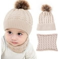 thumbnail image 1 of Zukuco 2PCS Toddler Baby Knit Hat Scarf Neckwarmer Winter Warm Beanie Hat Ski Cap, 1 of 7