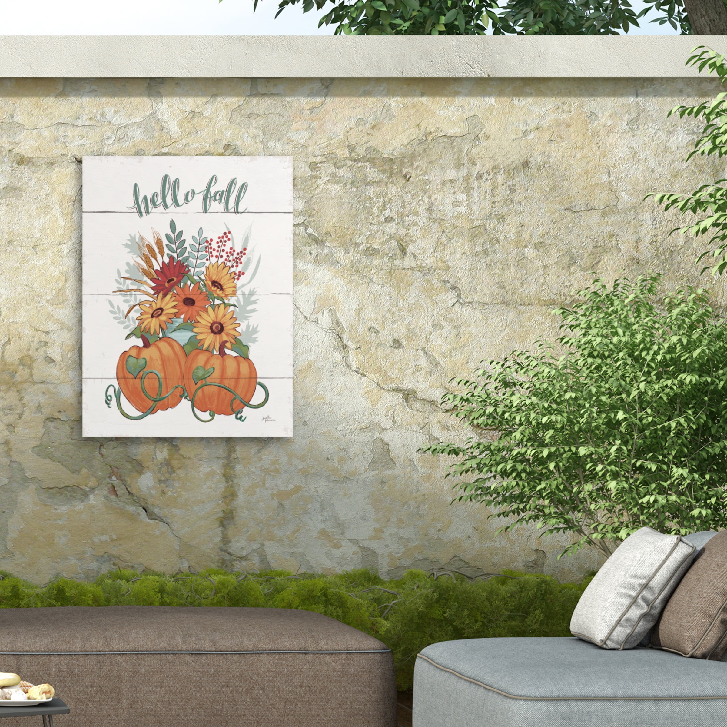 Janelle Penner 'Fall Fun II' Outdoor Canvas 24x24