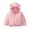 Pink, variant on Toddler Girls Fall Coats Hooded Zipper Floral Print Jacket Windproof Winter Casual Outerwear Size 18-24 Months