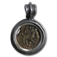 thumbnail image 3 of Ancient Judaea Widows Mite Alex. Jannaeus (103-76 BC) Bezel Mount, 3 of 7