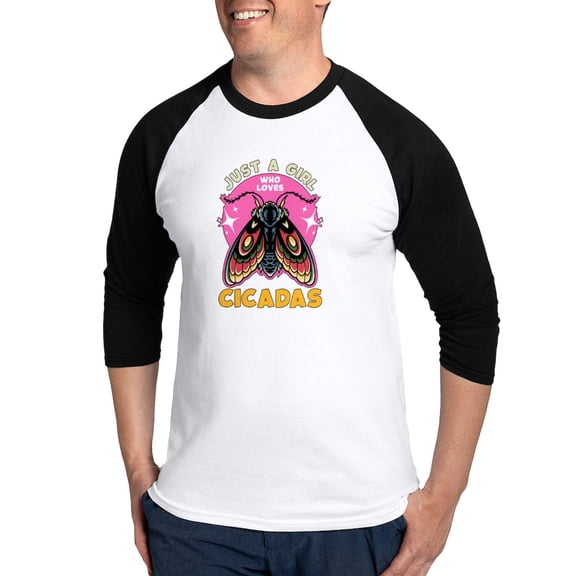 CafePress - Cicadas Just A Girl Who Loves Cicadas Entomology - Cotton Baseball Jersey, 3/4 Raglan Sleeve Shirt