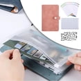 thumbnail image 4 of Cuaderno de presupuesto de cuero Cubierta de  de bolsillos con cremallera de 8 piezas Rosa Zulema cuaderno de facturas, 4 of 8