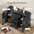 thumbnail image 4 of HOMCOM Buffet Bahut avec 3 Tiroirs et 2 Portes Grain de Bois Noir, 4 of 10