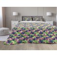 thumbnail image 1 of Abstract Comforter & Sham Bedding Set, Camouflage Style Pattern with Vibrant Tones Modern Design Wavy Shapes Arrangement, 3 pcs Duvet Set Microfiber Filling Quilt, 5 Sizes, Multicolor, by Ambesonne, 1 of 4