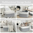 thumbnail image 4 of LJSXFI Large Blanket Basket, 72L Rectangle Woven Baskets for Storage, Laundry Basket, 22’’*17’’*12’’, White and Gray, 4 of 6