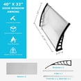 thumbnail image 6 of WoofPaw Polycarbonate Door Window Awning, All Weather Rain Snow UV Protection Front Entry Canopy with Heavy Duty ABS Bracket for Residential & Commercial Exterior Use Clear Board  Black Bracket 40x32, 6 of 18