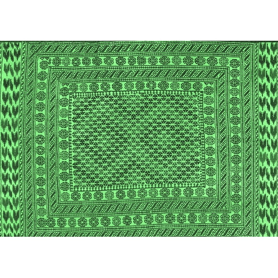 Ahgly Company Indoor Rectangle Persian Emerald Green Traditional Area Rugs, 4' x 6'