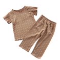 thumbnail image 3 of Birdeem Mode Garçon et Filles Ensemble Décontracté Manches Courtes Col Rond Pantalon Court Imprimé Bouton, 3 of 9