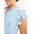 thumbnail image 3 of Free Assembly Women's and Women's Plus Ruffle Cotton Midi Shirtdress, Sizes XS-4X, 3 of 3