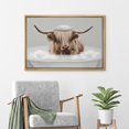 thumbnail image 3 of Wall26 Canvas Print Wall Art Funny Bathroom Decor Shetland Cow Nature Wilderness Animals Photography Realism Modern Framed Art Decora Multicolor Rustic Artwork for Bedroom - 16"x24" Natural, 3 of 5