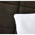 thumbnail image 3 of Chezmoi Collection Ultra-Soft Micromink Sherpa King Size Comforter Set with 2 Pillow Shams, Reversible Plush Bedding Comforter 3-Piece, Chocolate, 3 of 3
