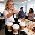 thumbnail image 4 of Foldable Rotating Cup Holder, Portable Multi Cup Carrier for Coffee Cups and Wine Glasses, Plastic Storage Rack for Party and Travel, 4 of 6