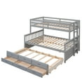 thumbnail image 3 of Twin-Over-Full Bunk Bed with Twin size Trundle , Separable Bunk Bed with Drawers for Bedroom - Gray, 3 of 13