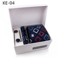 thumbnail image 2 of Juego de corbatas de regalo para hombres, corbata sedosa, cuadrados de bolsillo, clips de corbata, gemelos para hombres, Ke04 Feliz Sencillez, 2 of 2