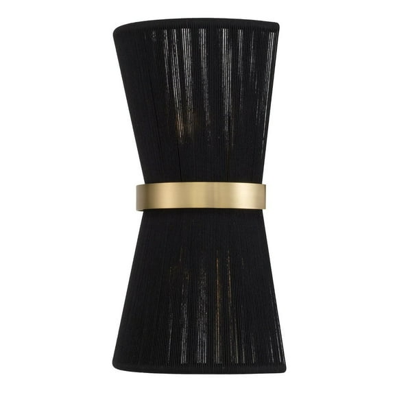Capital Lighting 641221 Cecilia 2 Light Sconce - Black Rope / Patinaed Brass