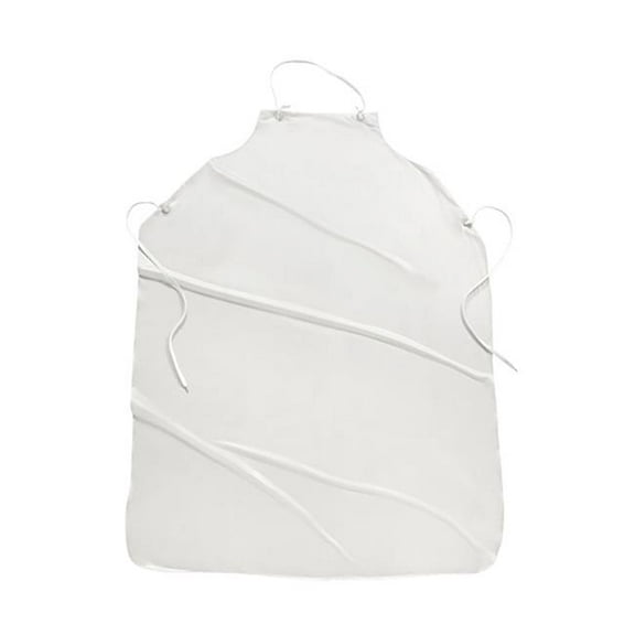 PIP 811101 6 Mil Raw Edge Vinyl Apron - White - 35 x 45 in.