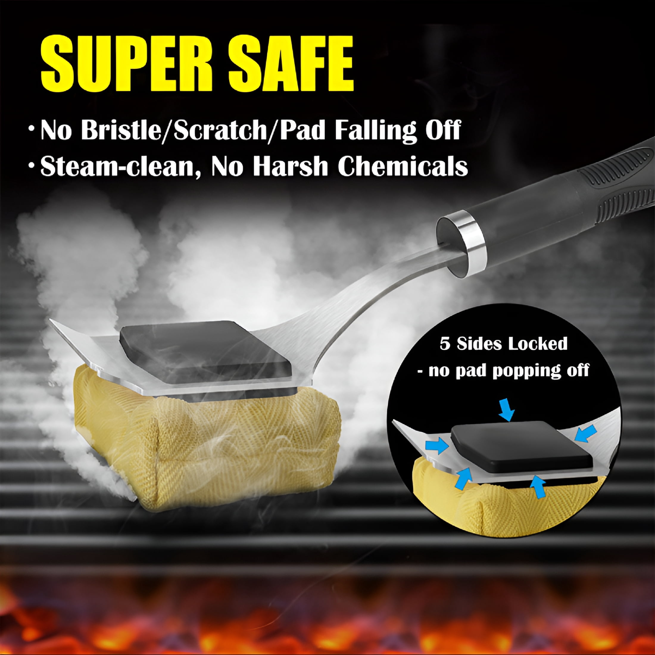 ACDANC Grill Brush Bristle Free for Outdoor Grill - Reinforced Grill Cleaner Scraper BBQ Brush - Safe BBQ Grill Cleaning Brush