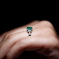 thumbnail image 6 of Rosec Jewels 1 CT Oval Cut Emerald Solitaire and Diamond Floral Ring (AAA Quality), 18K White Gold, US 3.50, 6 of 9