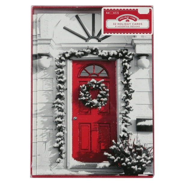 Holiday Time 32ct Boxed Christmas Card Assortment - Walmart.com - Walmart.com