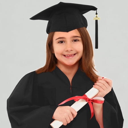 Xijirk Girls Long Sleeve Preschool and Kindergarten Graduation Gown Set with Cap Tassel Sash for Children 3-4 Years