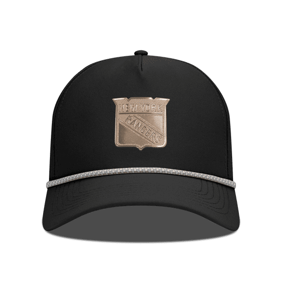 Men's Levelwear Black New York Rangers Gordon Copper Insignia Vented Adjustable Hat