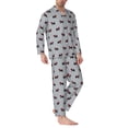 thumbnail image 2 of Fotbe Polka Dot Christmas Dog Pijama de Hombre con Estampado de Manga Larga, Conjunto de 2 Piezas, Ropa de Dormir Suave y Cómoda con Bolsillos-XX-Large, 2 of 7