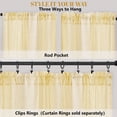 thumbnail image 4 of OVZME Yellow Ombre Print Crushed Sheer Curtains 84 Inch 2 Panels, Light Filtering Window Drapes for Living Room Bedroom, Rod Pocket, Each 42Wx84L Inch, 4 of 5