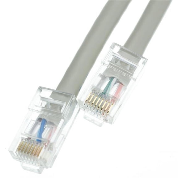 Cable Wholesale 11X6-121HD 100 ft. 24 AWG Plenum Cat5e Gray Ethernet Patch Cable CMP - Bootless