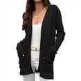 thumbnail image 1 of Suéter de Punto con Capucha y Mangas Largas Abiertas para Mujer 2025, Prenda Exterior Tipo Cárdigan Negro S, 1 of 10
