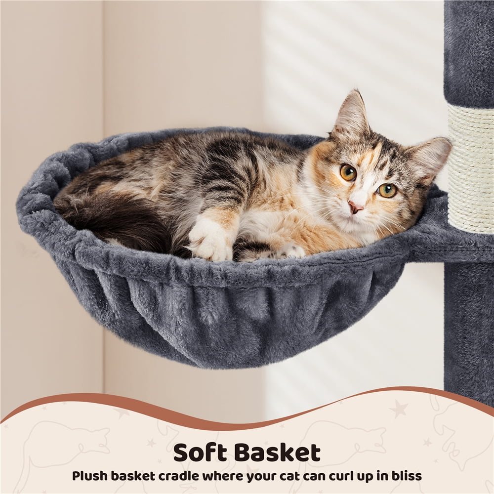 Yaheetech 71'' H Multi-Level Cat Tree Tower with Condos, Dark Gray