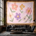 thumbnail image 6 of Tufted Flowers on Lavender Field, Whimsical Boho for Flower Lovers, Textured Botanical Wall Art, Mother's Day Gift Tapestry Wall Hanging for Bedroom and Nursery, 6 of 7