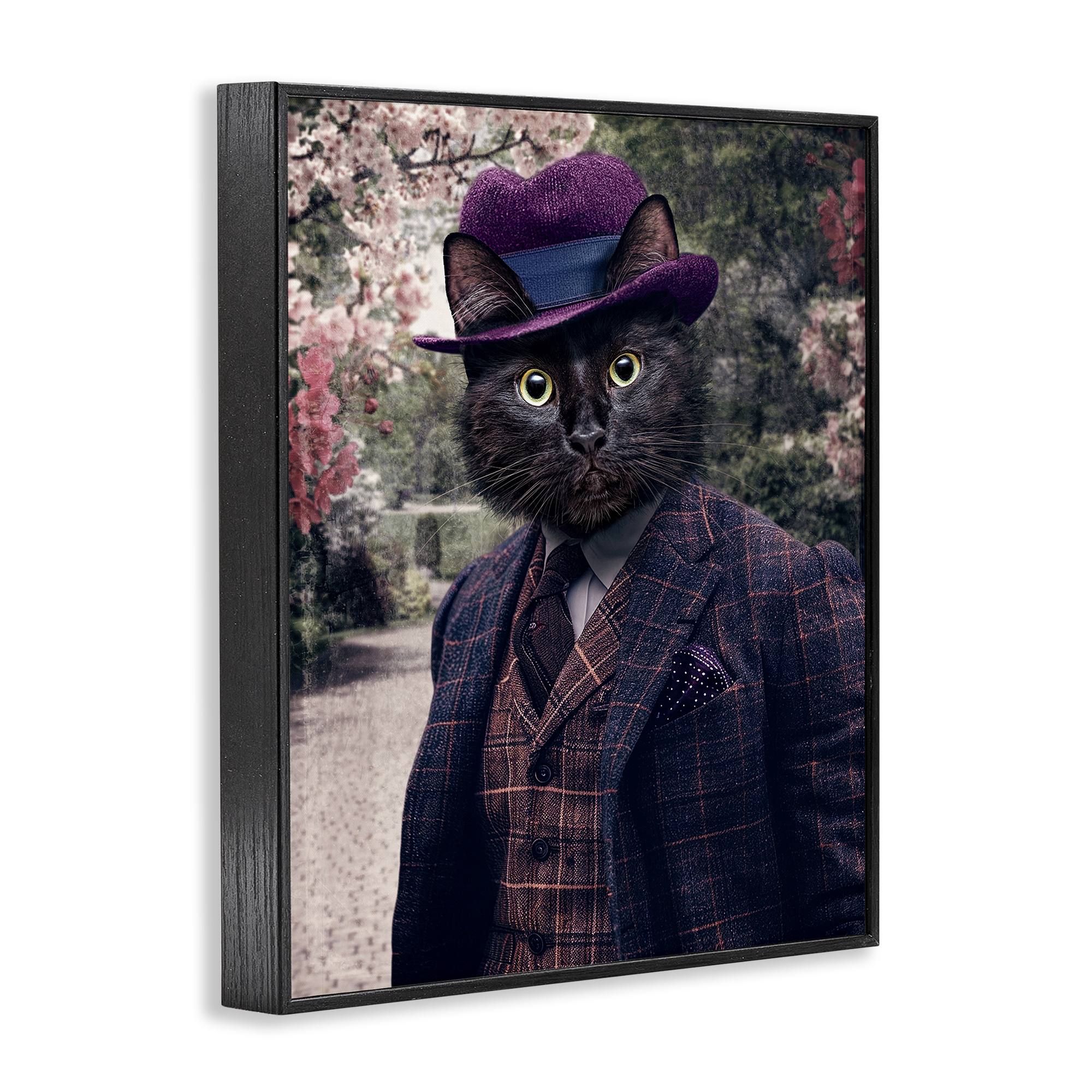 Stupell Industries Vintage Clothing Cat Animals & Insects Painting Black Framed Art Print Wall Art, 11 x 14