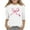 White, variant on Girls' Bow Print Valentine's Day T-shirt 3/4 Sleeve Crew Neck Shirt Casual Loose Graphic Tee (3-14 Years)