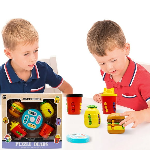 EGNMCR Pool Toys, Baby Toy Educational Stress - Relieving Toy Set For Kids And Parent - Child Interaction 5 Shapes Beans Hamburgers Fries Pineapples Colas Educational Stress Relieving Toy Set