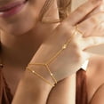 thumbnail image 5 of Turandoss Initial Hand Chain for Women Dainty Gold Ring Bracelet Cuff Hand Chain for Women Trendy Letter G Initial Link Charm Bracelets Personalized Gold Jewelry Birthday Gifts for Women, 5 of 8